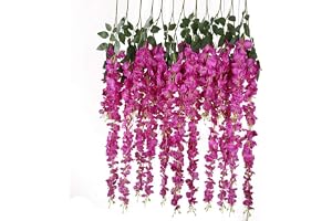 Veryhome, 12 st/parti 1,1 m konstgjorda blommor, falska blåregn, vinstockar, silke, blomma för bröllopsdekorationer, hem, trä