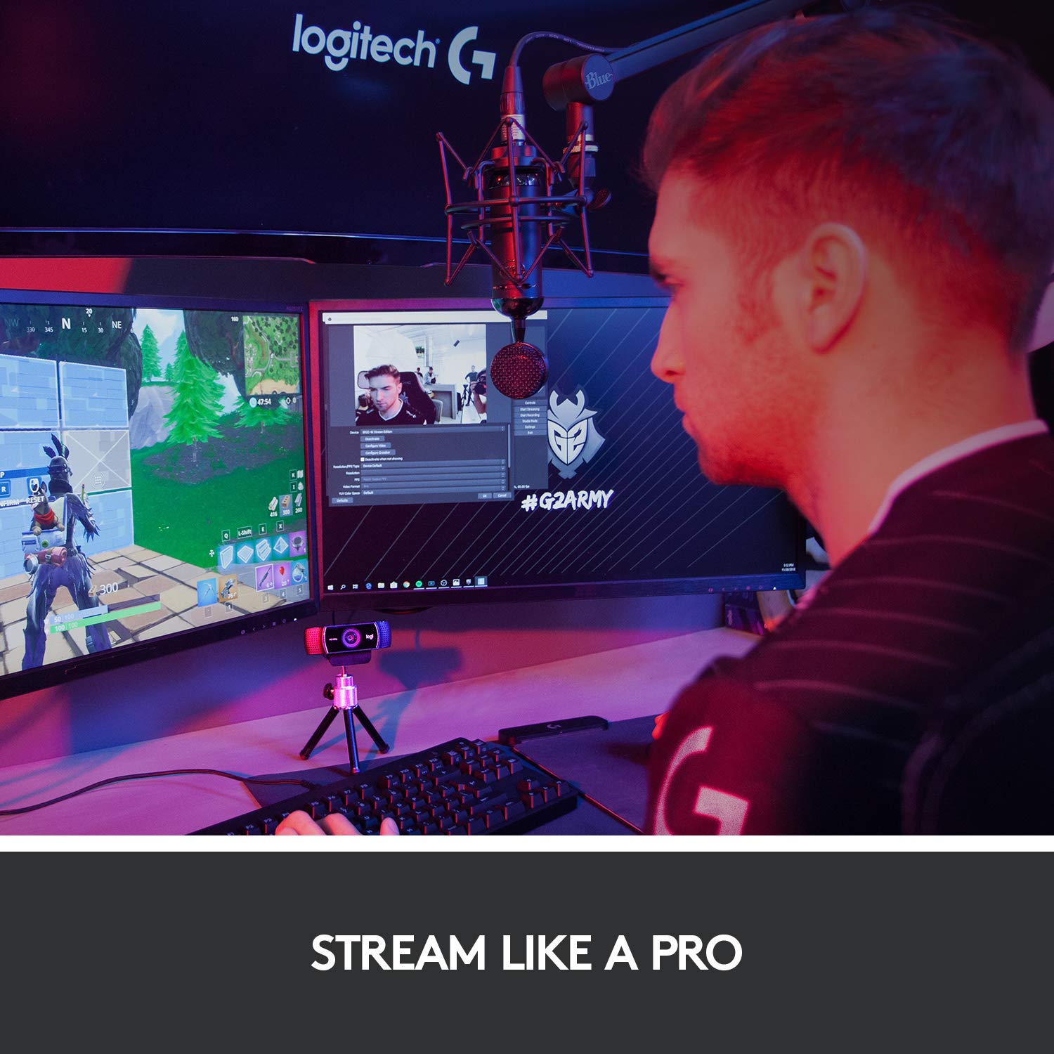 Logitech C922 Pro Stream Webcam, HD 1080p/30fps or HD 720p/60fps, Digital, Hyperfast Streaming, Stereo Audio, HD Light Correction, Autofocus, for YouTube, Twitch, XSplit - Black (960-001090) - Image 3