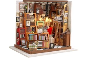 Fsolis Miniature avec des Meubles de Maison de poupée, kit 3D Dollhouse en Bois Ainsi Que la poussière et Le Mouvement de la Musique, 1:24 Salle créative pour l'idée Cadeau Cadeau de Vacances