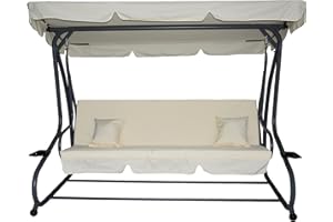 Pure Home & Garden 4 Sitzer Hollywoodschaukel Miksa Natur - Gartenschaukel - Schaukel zum Sitzen, Liegen und Entspannen - inklusive Bettfunktion, einfache Montage - bis 240 kg belastbar - 232 cm