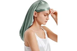 LilySilk Maulbeerseide Haarhaube Schlafmütze Schlafhaube 100% Seide von 19 Momme Lange Seidenmütze Kappe für lockiges Haar, Nachtmütze zum Schlafen, Seidenhaube für Frauen mit Langen Haaren