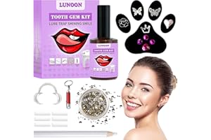 DGUSO Zahn Edelstein Set Zahnstein Schmuck DIY Zahn Edelstein Kit Herzförmig Zahnschmuck Set für Zähne Zahnschmuck set Katzenpfote, Teeth Gems Kit für Reflektierende Zahnverzierungs-Dekoration-Metall