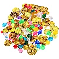 100 Goldmünzen Für Piraten-Party - Kunststoff Schatz Für Kindergeburtstage