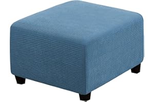 AQIGR Copri Pouf Quadrato Elasticizzato 80x80 Copri Ottomano Quadrato Copri Sgabello Copri Pouf poggiapiedi Quadrato Copri Sgabello Fodera per poggiapiedi (Color : N)