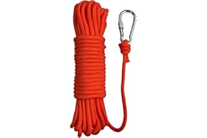 BeGrit 30M Cuerda Flotante de Anclaje 6mm para Amarre, Cuerda multifunción, línea de Remolque para Barco, Camping, Senderismo, Escalada Naranja