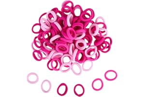 ZINGSO Baby Hair Bands Kids Toddler, 100 Pieces Pink Soft Small Tiny Elastic Hair Ties Rubber Bands Hair Bands Ponytail Holders for Baby Girls