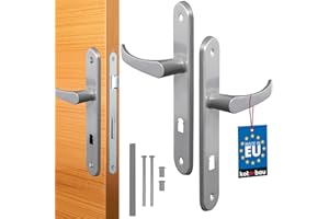 KOTARBAU poignée de porte 72 mm gauche droite serrure à embout argent garniture de porte de chambre plaque longue alu