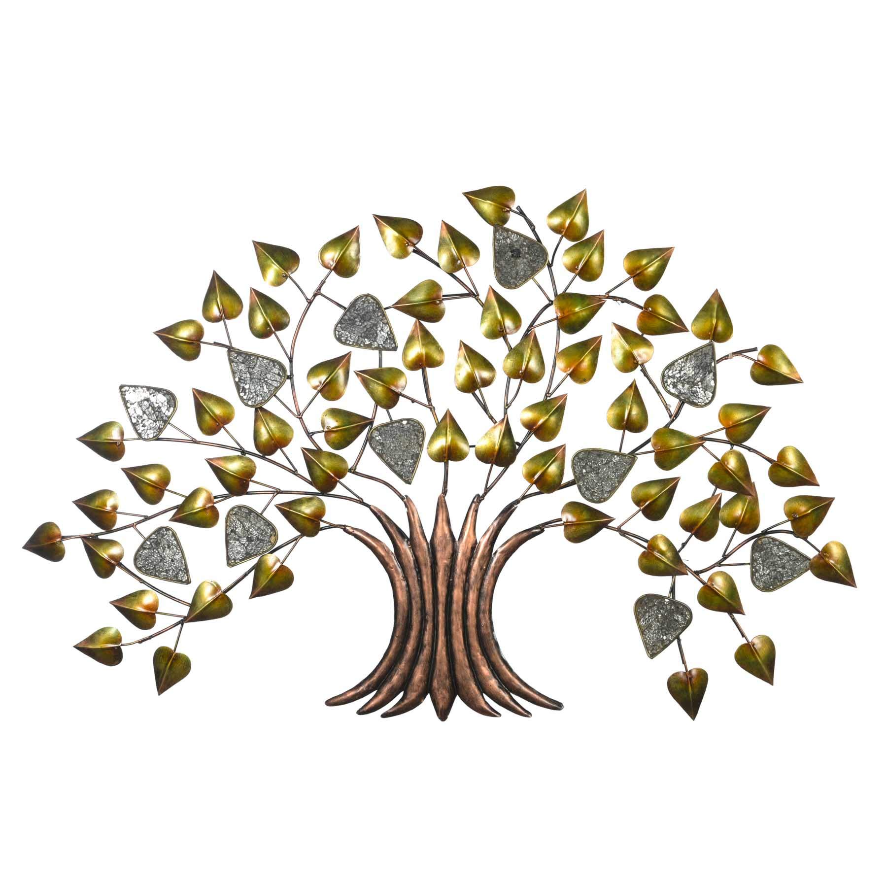 Collectible India Metal Betel Leaf Design Golden Tree Of Life Wall