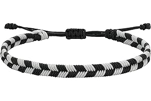 JENDEAR SHINE Bracelet en Corde Tressée Pour Homme, à Carreaux Tressés à la Main Réglable, Cadeau Pour Homme.