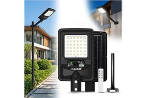 hardoll 100W Solar Street Light for Home, Garden & Outdoor | 1200 Lumens Waterproof LED Lamp with Motion Sensor Auto ON/Off, Remote & 6000mAh Battery IP65, 1-Year Warranty (Cool White - Pack of 1