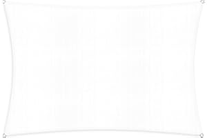Lumaland Sonnensegel Rechteckig 3 x 4 Meter | Wetterbeständiger Sonnenschutz inkl. Befestigungsseile | Terrasse, Garten & Balkon Schattenspender aus HDPE Segelstoff mit UV Schutz [Weiß]