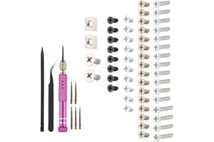 RongZy 52 Piezas Completos Tornillo para Nintendo New 3DS XL/LL Tornillo de Consola Reparación Accesorios de Repuesto y Herramientas