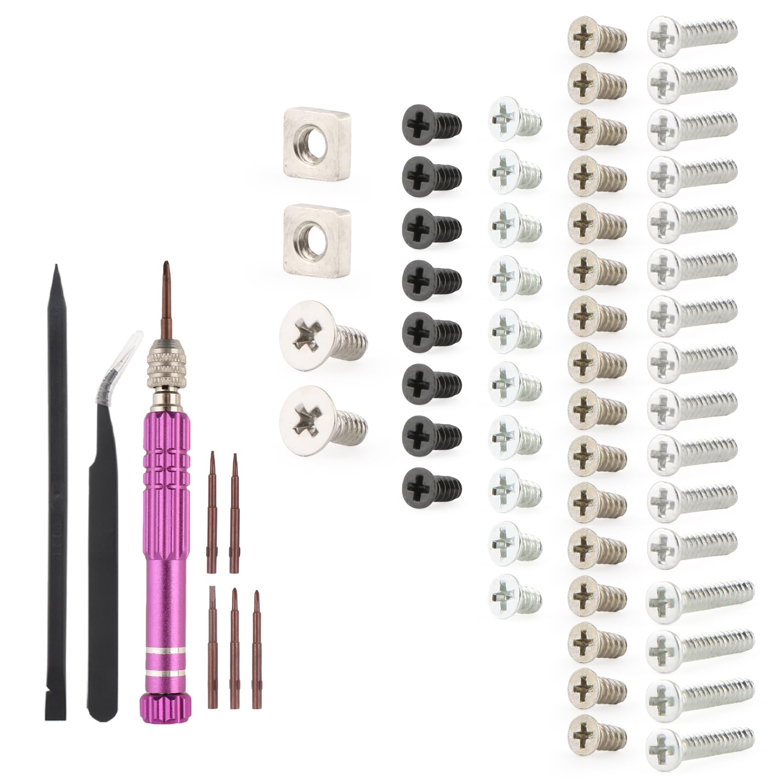 RongZy 52 Piezas Completos Tornillo para Nintendo New 3DS XL/LL Tornillo de Consola Reparación Accesorios de Repuesto y Herramientas - 1