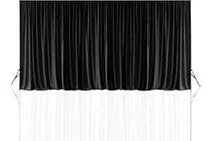 WedDecor 3 x 6 Metres Black Photography Backdrop - Wrinkle-Free Spandex Backdrop Curtain | Polyester Fabric Panel for Parties and Decoration