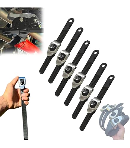 Grip-Lock-Riemen 8er-Set – Robuste Metall-Ratschenschnalle, Verstellbar, Wetterfest, Für Zuhause, Werkstatt & Abenteuer