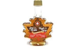 Sirop d'érable ambré bouteille feuille - 100 ml - pur à 100% - Les trésors d'érable