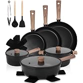 Induction Cookware and Frying Pans, Ceramic Frying Pan With Lids, | Ceramic Frying Pan with Lids, Non-Stick, PTFE and Pfoa Fr