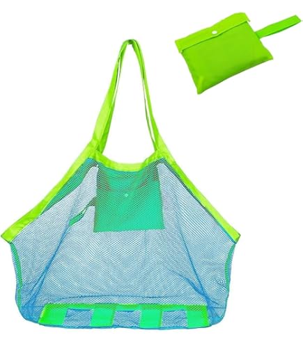 Luckits Borsa Mare Grande Rete - Borsa Spiaggia Pieghevole Con Tasche - Per Famiglie E Bambini - Foto 11