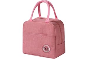 Dzmuero Bolsa Porta Alimentos Bolsa Termica Porta Alimentos Bolsa Termica Comida para Mujeres, Adultos, Estudiantes 1 Pieza, 23 * 13,5 * 20 cm (Rosa)