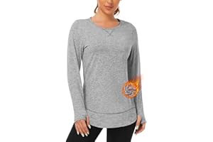 WOWENY Damen Funktionsshirt Langarm Sportshirt Laufshirt Thermo Langarmshirt Herbst Winter Damen Pullover Oberteile Tshirts locker für Sport Laufen Fitness