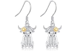 CUPENDA Turtle/Red Cardinal/Duck/Highland Cow/Hummingbird Dangle Earrings S925 Sterling Silver Cute Animal Jewelry Gifts for Women