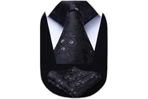 HISDERN Męski krawat ślubny i chusteczka pepitka krawat w kratę impreza biznesowy formalny krawat i poszetka kwadratowy zestaw..