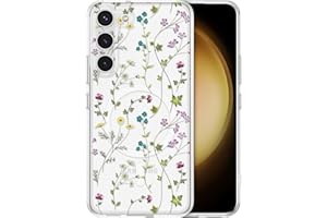 RALEAVO Etui do Samsung Galaxy S23, [kompatybilne z Magsafe] Magnetyczne etui odporne na wstrząsy z kwiatowym wzorem, przezroczyste silikonowe etui do Samsung Galaxy S23