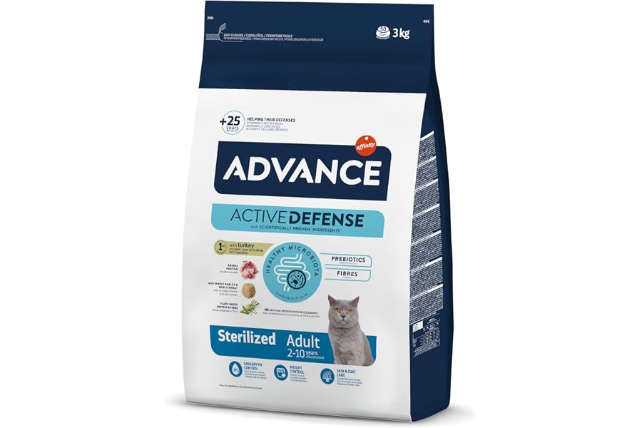 Advance Cat Adult Sterilized, Pienso para Gatos Adultos Esterilizados con Pavo, 3kg