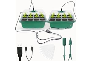 VDYXEW Mini Gewächshaus mit Licht, Anzucht Gewächshaus, Sonnenähnliche Pflanzenlichter mit vollem Spektrum, Anzuchtset Zimmergewächshaus Anzuchtkasten pflanzenlampe anzucht(2pack LED)