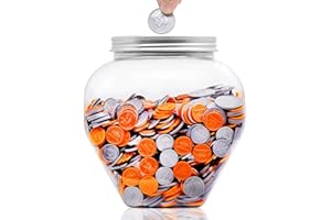 Mczcent Hucha Grande Transparente, Huchas de Plástico para Monedas, Alcancia Coin Money Piggy Bank Box Tip Jar Hucha para Niños Niñas Adolescentes Adultos