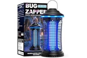 HgUltra Insektenvernichter Elektrischer 2-in-1 mit 2000V Hochvolt & 4000 mAh Akku | Tragbare Mückenlampe mit LED-Licht für Drinnen/Draußen| USB-Betrieb & Leicht zu Transportieren