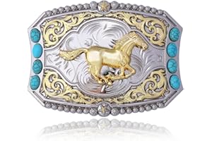 JAOYU Ghost Skeleton Skull Belt Buckle for Men and Women - Western Style with Horse, Eagle, Long Horn Bull Design
