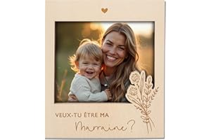 Joli Coon Cadre photo pour demander la marraine - Veux-tu être ma marraine - Cadre magnétique pour photo commune