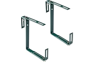 Xclou Support pour jardinière couleur verte - Support de bac à fleurs robuste et réglable en largeur- Accroche jardinière en métal pour le balcon