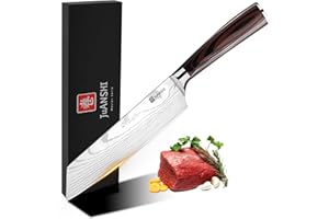 JUANSHI Couteau de chef professionnel forgé à la main, couteau à désosser, couperet à viande, cadeau de camping en plein air tranchant pour papa (20.5cm couteau kiritsuke)