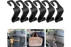 tao pipe 6 stücke Auto Lagerung Haken, Auto Kunststoff Haken Rücksitz Kopfstütze Haken Aufbewahrungshaken für Autositz Autositz Rücksitzhaken Kopfstütze Kleiderbügel Handtaschenhalter Taschenhaken