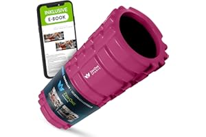 ZENONE SPORTS ZenRoller Foam Roller per il trattamento dei Trigger Point, Rullo da Massaggio per Tensione Muscolare, promuove Circolazione Sanguigna e Rigenerazione Muscolare, incl. e-book & esercizi (Bacca)