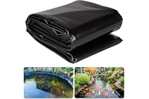Dtyubfg Bâche pour Bassin Jardin en PVC,Revêtement Bâche pour Étang Extérieur Bassin de Poissons Noir en HDPE,pour Bassin Koi, Cascades d'eau, Baies