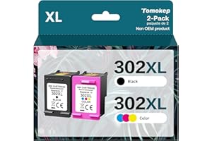 302XL Ink Cartridges Replace for HP 302 Ink Cartridges Combo pack, Tomokep 302 Ink Cartridges Black and Colour Remanufactured for HP Envy 4520 4524 4527 Deskjet 2130 3630 3636 Officejet 3830 3831 3835