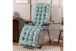 Hearda Sun Lounger Cushions Only, Sun Lounger Cushion Pads Soft Garden Rocking Recliner Chair Pads with Anti-slip Straps for Beach Porch Garden Patio Yard (Elegant flower,48 * 120cm)