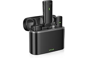 IDOOVE Wireless Lavalier Lapel Microphone for iPhone with Charging Case, Mini Microphone with Noise Cancellation Voice Changing, 7H Battery, Recording Mic for Video, Podcast, Interview, Vlog, YouTube