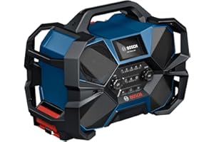 Bosch Professional 18V/12V System Akku-Baustellenradio GPB 18VH-6 SRC (Laden im Werkzeug für 18V & 12V, inkl. Flaschenöffner, 2x AAA-Batterie, Displayschutzfolie, ohne Akku/Ladegerät)