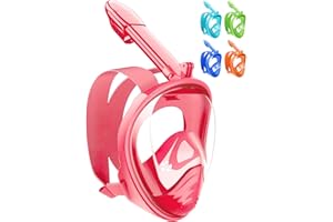 HINATAA Máscara de Buceo para Niños, 180 °Máscara de Snorkel de Cara Completa Infantil, Anti-vaho Anti-Fuga Máscara de Gafas Compatible con Soporte de Cámara, Adecuado para Niños de 4 a 12 Años