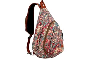 Baosha XB-04 Sac à dos à bandoulière pour femme, Imprimés de fleurs Hs, Large