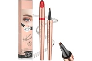 AONAT Wasserdichter 3D Augenbrauenstift,Microblading Augenbrauenstift,2024 Neuestes 4 Gabelspitzen Tätowierungsstift,Augenbrauen Färben für Einen Natürlichen Look,Light Coffee