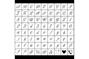 PANITOREER 72PCS Calligraphy Letter Stencils, 2 Inch Reusable Number and Letter Artistic Drafting Drawing Templates Alphabet Stencils Set for Art Projects Decoration Painting DIY Craft