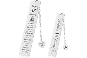 SOIREEPARTY Happy 18th Birthday Inspirational Bookmark - Encouragement Gifts for 18 Year Old Girls Boys and Book Lovers, 18th Birthday Present Bookmarks for Daughter Son Grandchildren Sister Friend