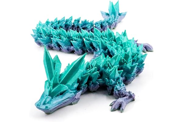 Dragon Imprimé en 3D dans Un Œuf, Dragon de Cristal Articulé avec Œuf de DragonN, Dragon Imprimé 3D, Convient pour Les Voitures (Cristal)