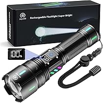KZK Zaklamp, led, oplaadbaar, 500.000 lumen, extreem helder, zoombaar, met 360° COB werklamp, IP67 waterdicht, 7 modi, sterke campinglamp voor camping, vissen, noodgevallen, outdoor KZK Zaklamp, led, oplaadbaar, 500.000 lumen, extreem helder, zoombaar, met 360° COB werklamp, IP67 waterdicht, 7 modi, sterke campinglamp voor camping, vissen, noodgevallen, outdoor