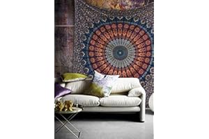 Craftozone Tapisserie Cadeau Tapisseries Hippie Mandala Bohème Psychédélique Complexe Indien Tenture murale Literie Couvre-lit